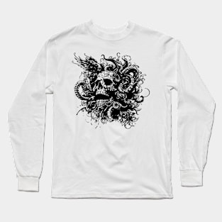 gothic kraken skull Long Sleeve T-Shirt